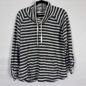 Striped Gray and White Women's Sweater